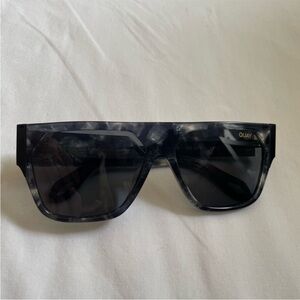 Quay Australia Black Marble Shield Sunglasses